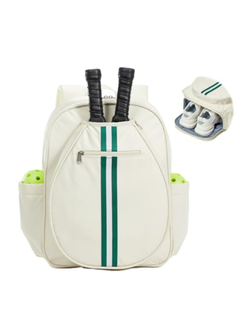 Pickleball Bag Backpack Fits 2-6 Paddles Water Resistant Nylon w/ Shoe